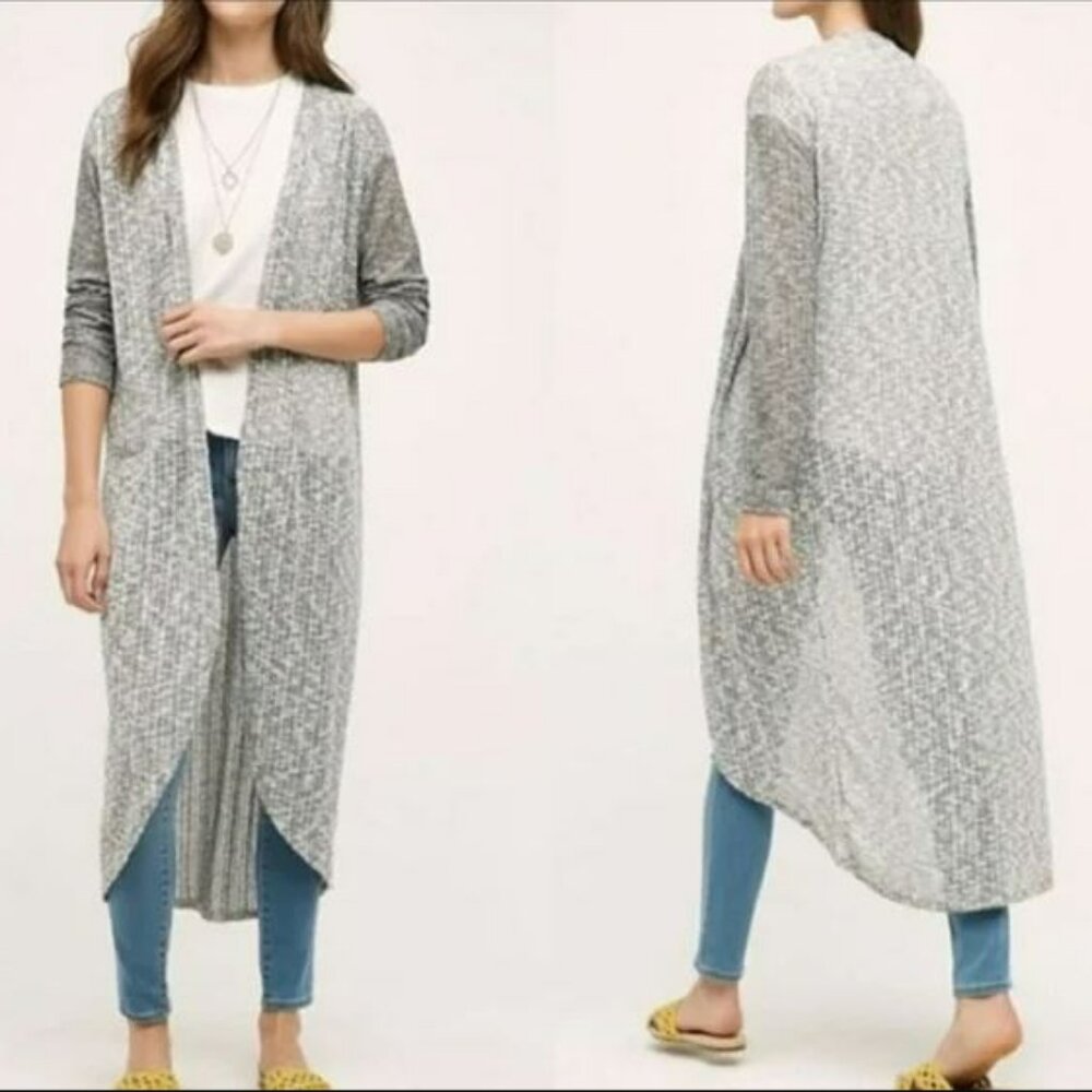 Anthropologie | Postmark | Grey Dropstitch Duster Longline Cardigan | Medium